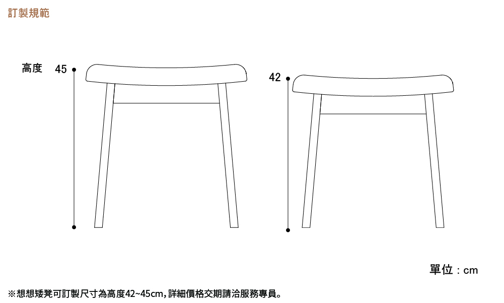 想想矮凳訂製尺寸圖